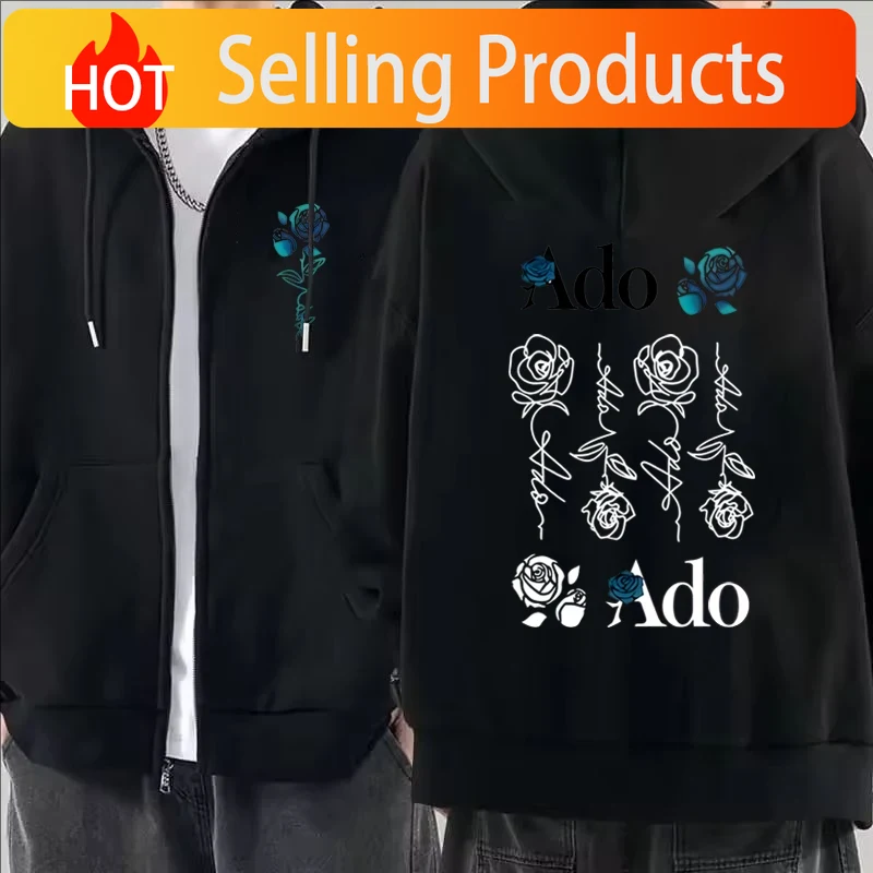 Mens Fashion Zip Up Hoodies - 2026 Ado Graphic Printed Zipper Hoodies