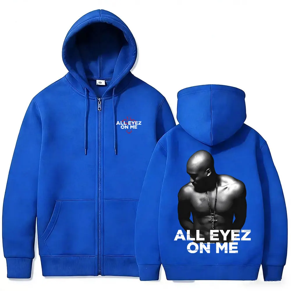 Rapper Tupac 2pac All Eyez on  - Mens Fashion Zip Up Hoodies 评论和价格