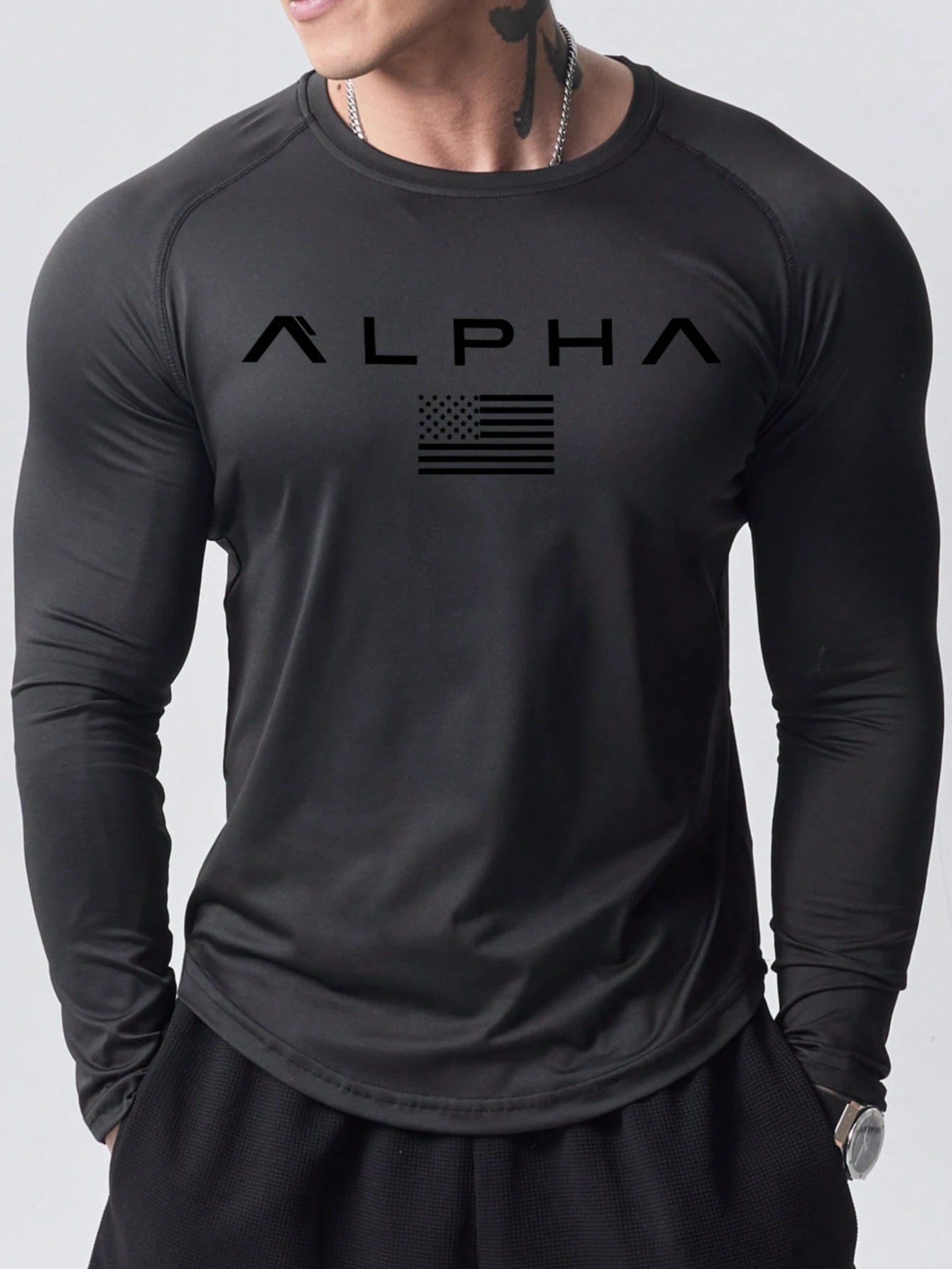 New men's long-sleeved T-shirt - Mens Fashion Clothes 评论和价格