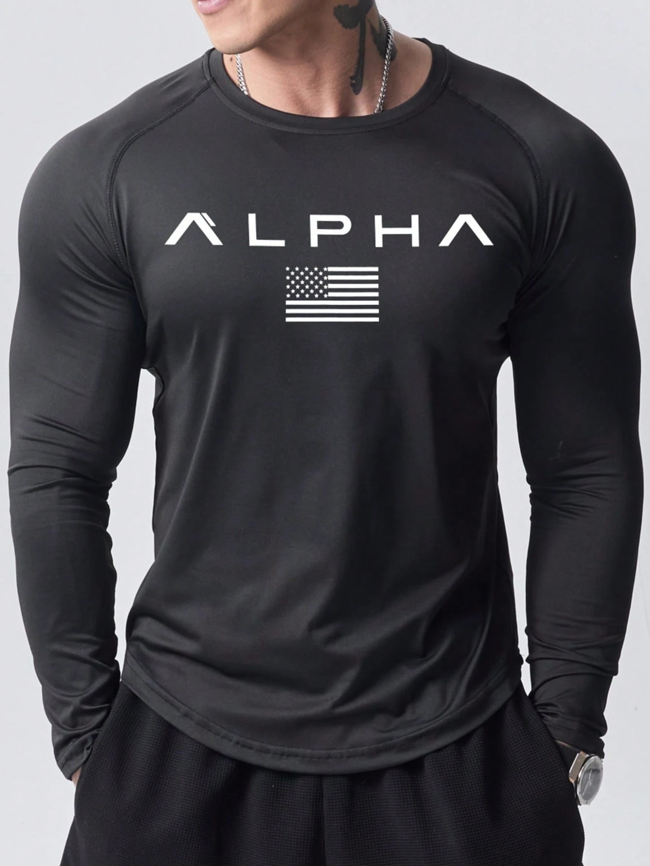 New men's long-sleeved T-shirt - Mens Fashion Clothes 评论和价格