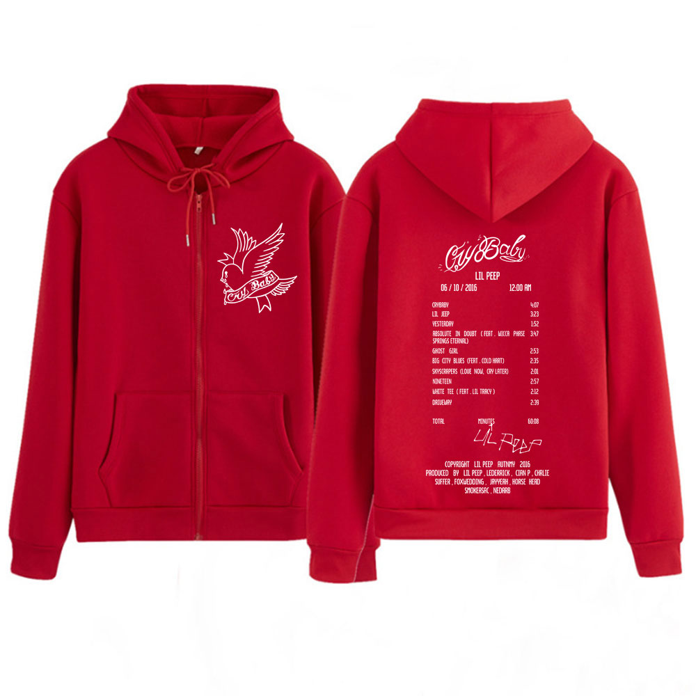 Rapper Lil Peep Cry Baby Album - Mens Fashion Zip Up Hoodies 评论和价格