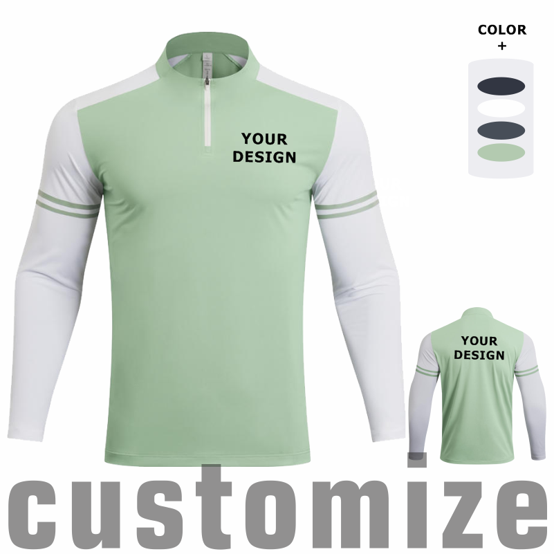 Custom DIY Long-sleeved Half-z - Men'S Fashion T Shirts 评论和价格