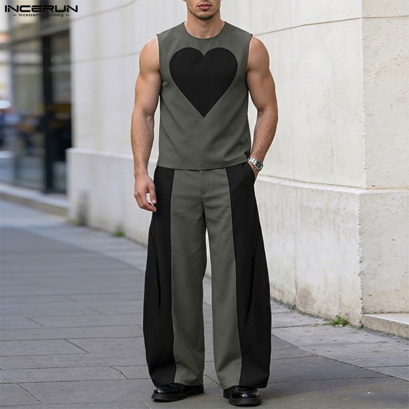 INCERUN Men's Sets Patchwork C - Mens Fashion Summer 评论和价格