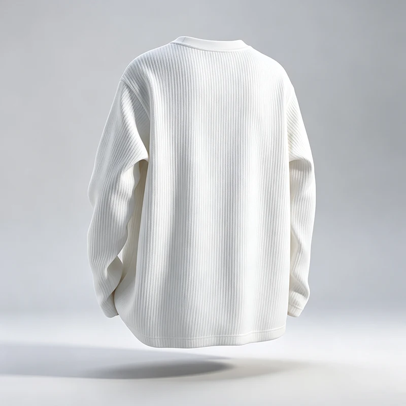 Men Vertical Ribbed Crew Neck  - Men'S Fashion T Shirts 评论和价格