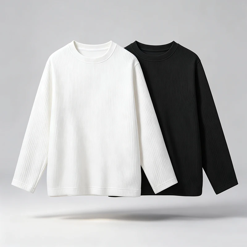 Men Vertical Ribbed Crew Neck  - Men'S Fashion T Shirts 评论和价格